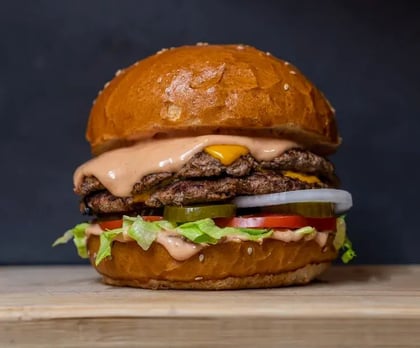 Burger with toppings